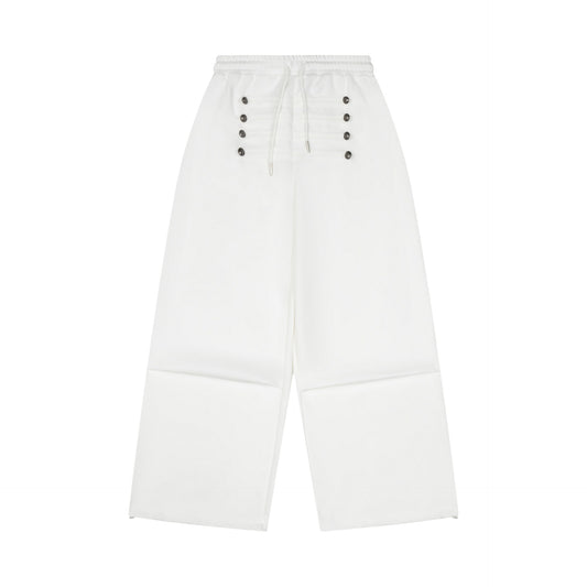 ダブルブレスト ワイドスウェットパンツ COLOR:WHITE