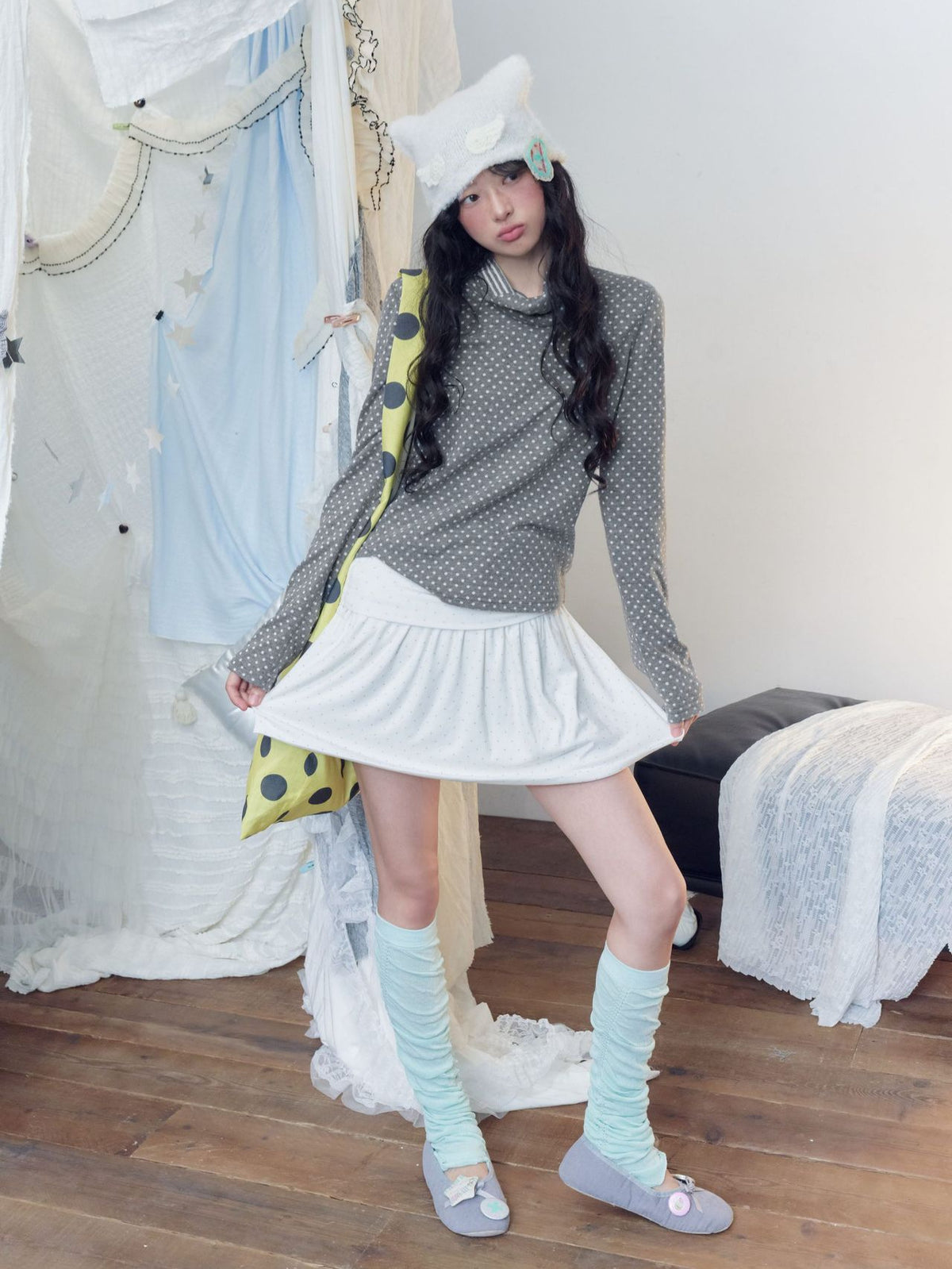ドットプリント デタッチャブルハイネックトップス detail 6