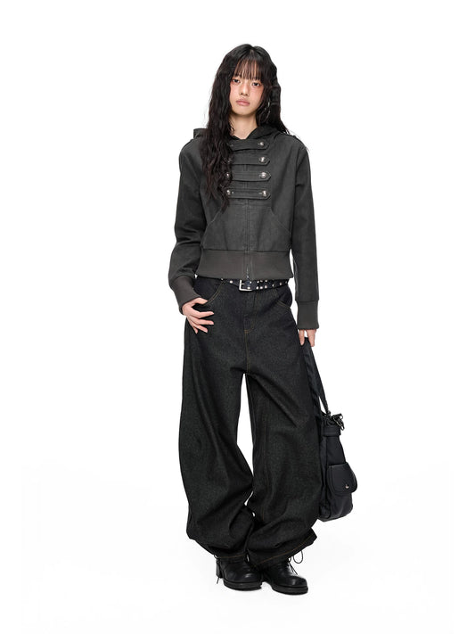 メタルバックル ダブルブレストフーデッドジャケット product image 4