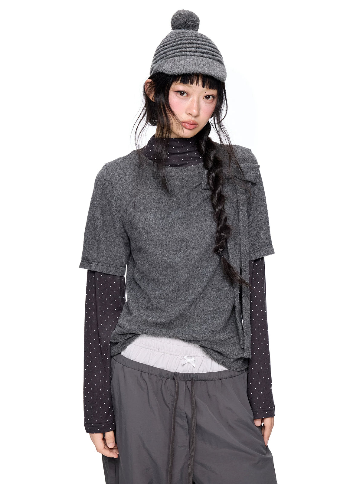 ドットプリント レイヤードロングスリーブTシャツ product image 3
