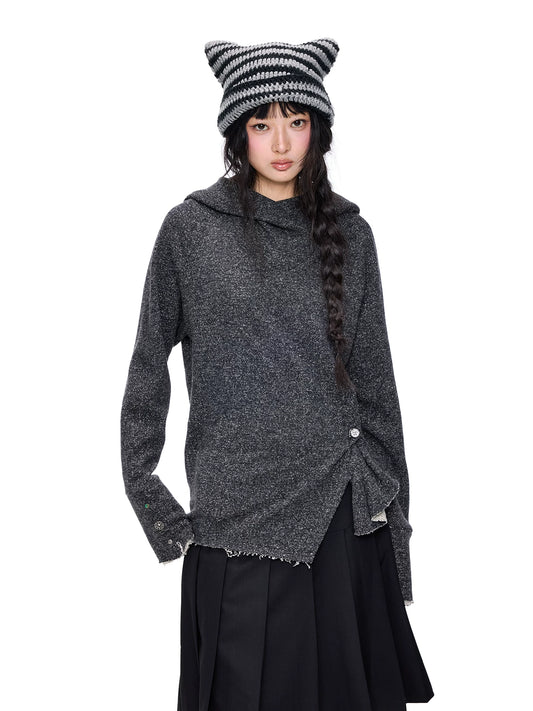 アシンメトリーヘム フーデッドニット product image 2
