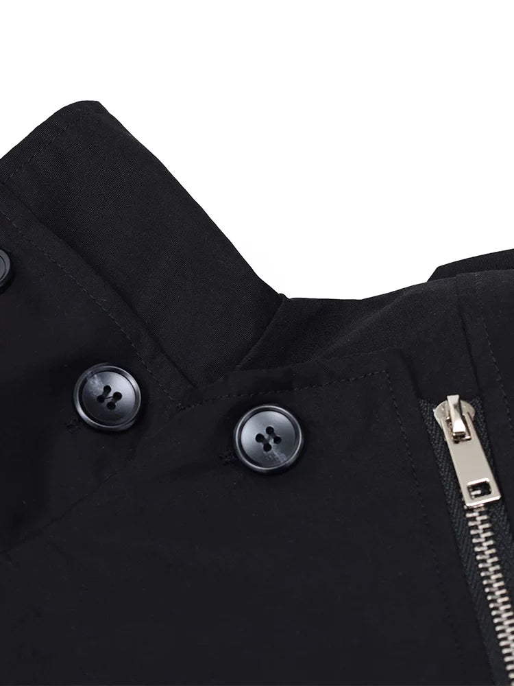アシンメトリージップ クロップドワークジャケット GREEN・BLACK・IVORY 4