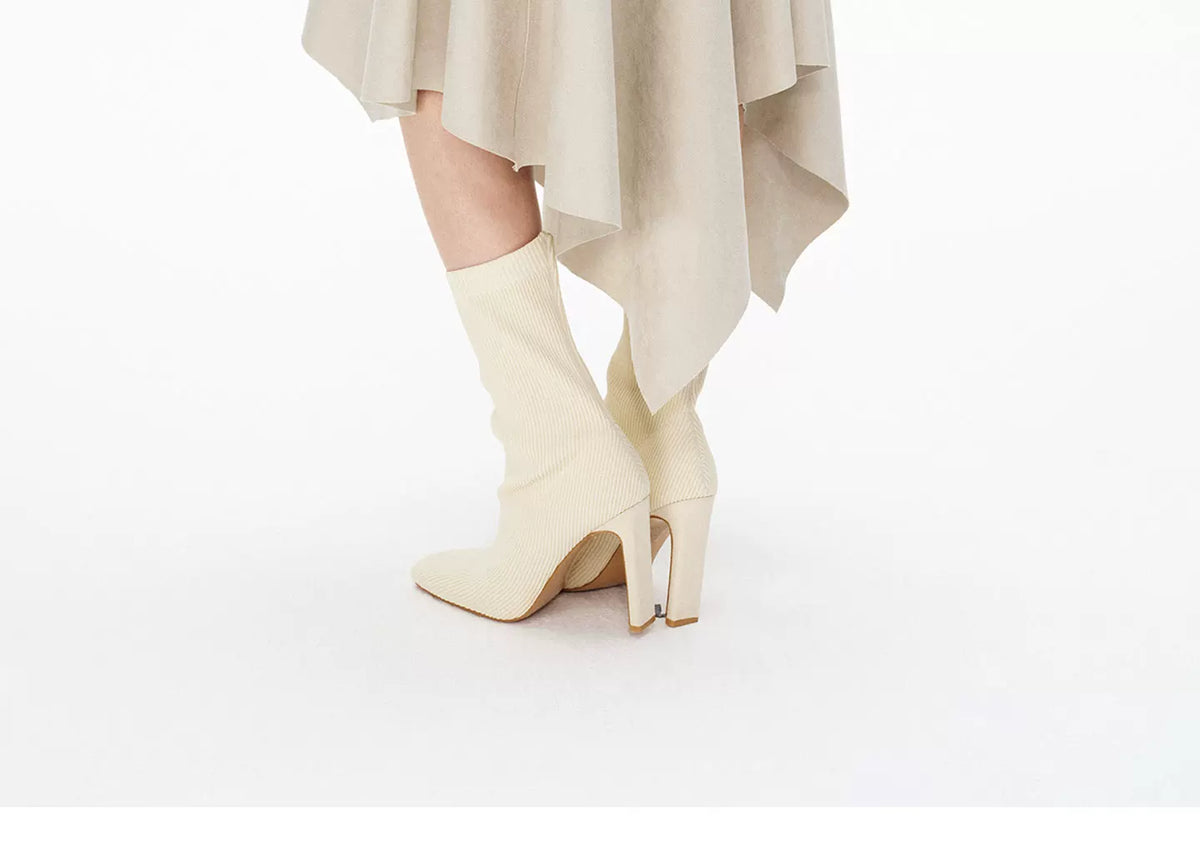 カウハイドフリース イレギュラーヘムスカート CAMEL detail 7