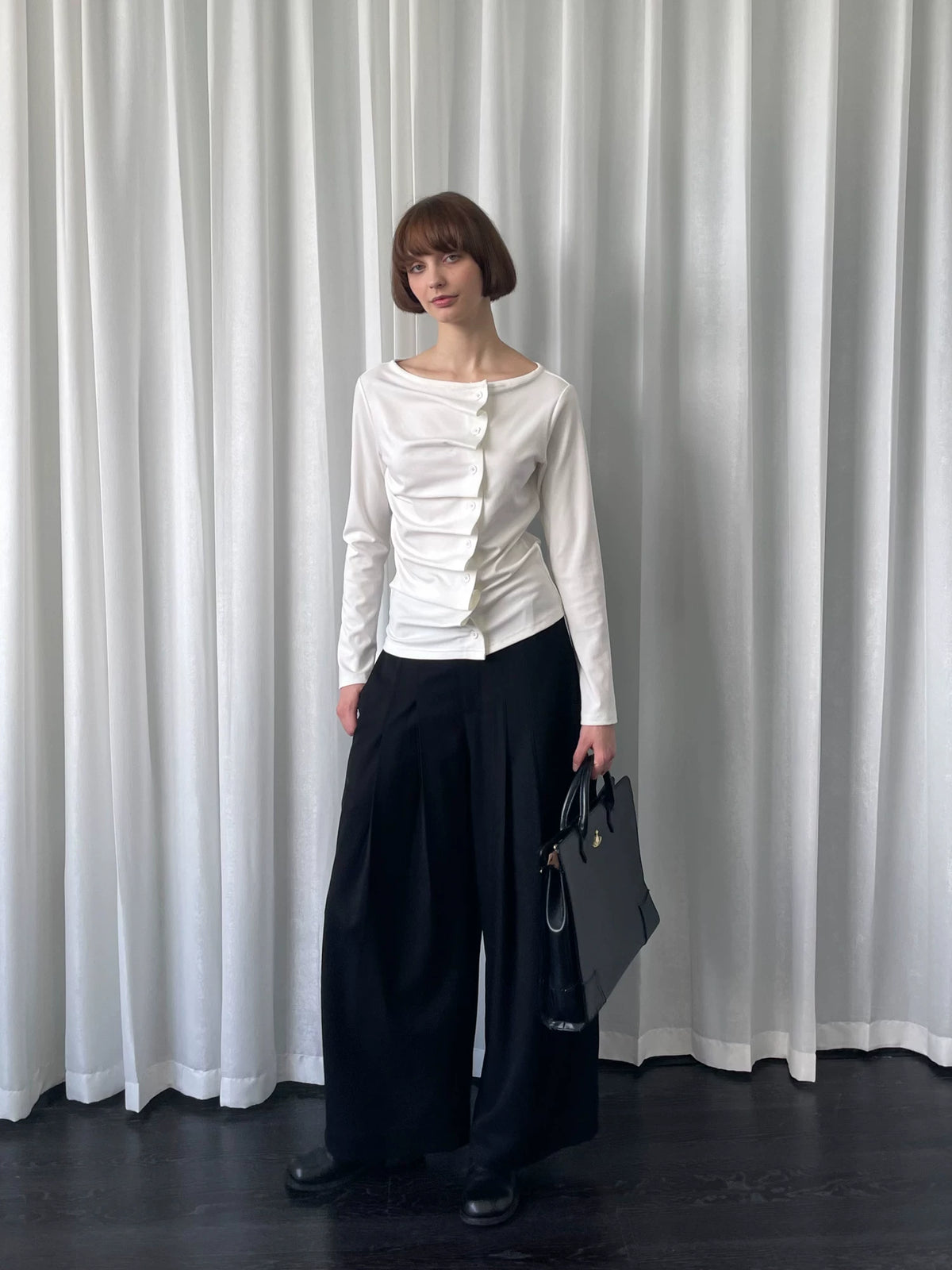 ギャザーシャーリング ロングスリーブトップス styling 19