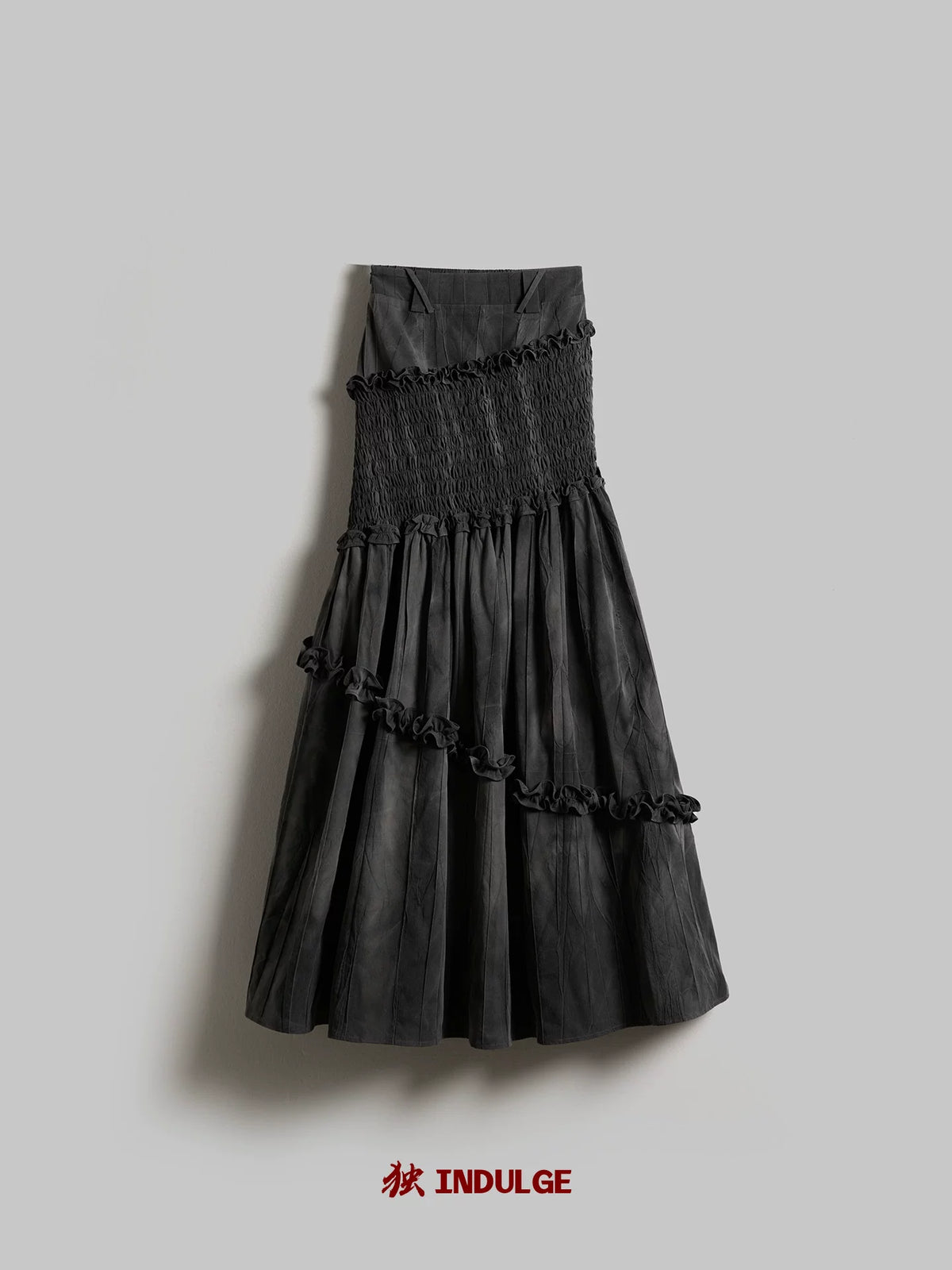 タイダイレース フィッシュテールロングスカート DARK GREY 4