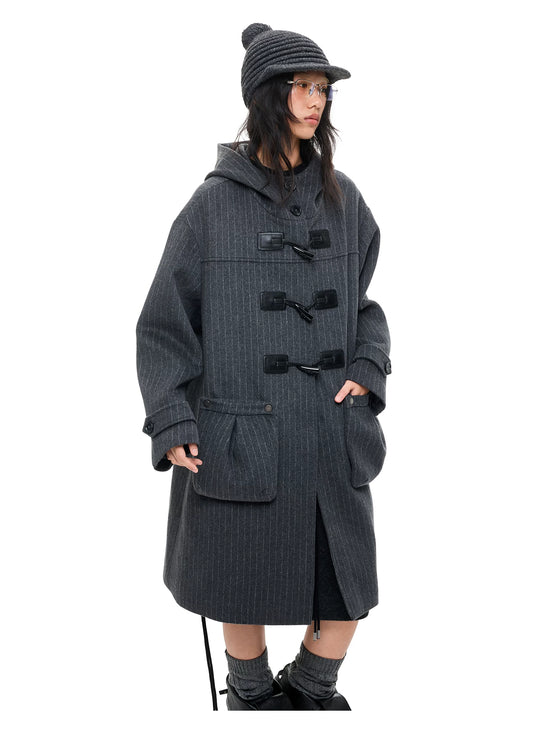 着脱フード トグルボタンコート|DARK GREY|記載の商品単体