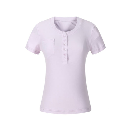 ミニポケット ヘンリーネックショートスリーブトップス COLOR:PINK