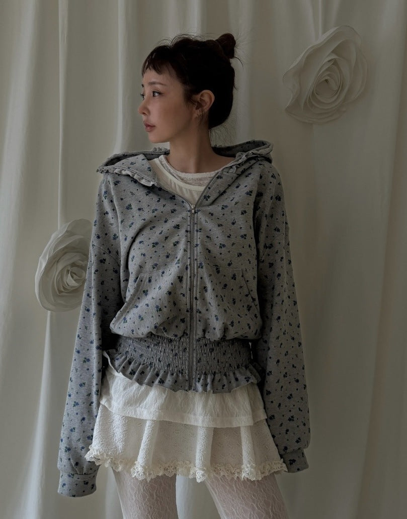 グラフィックドローコード フーデッドスウェット COLOR:GREY