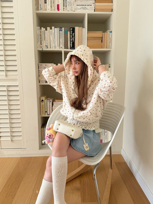 グラフィックドローコード フーデッドスウェット COLOR:BEIGE