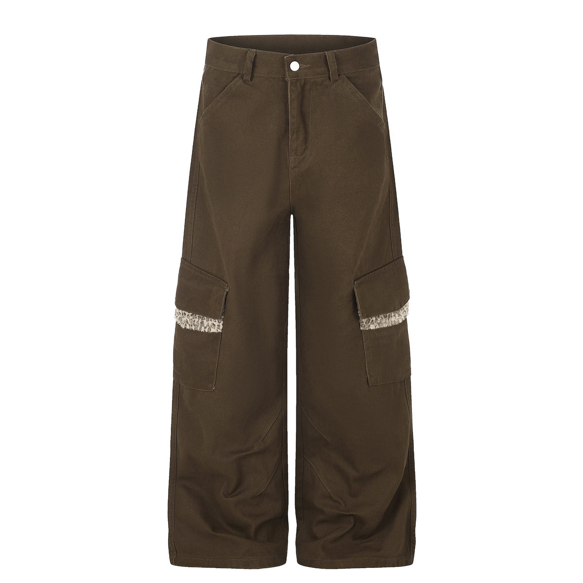 レオパードポケット コントラストステッチワイドパンツ COLOR:BROWN