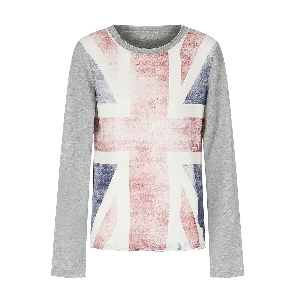 ユニオンジャック ラグランロングスリーブトップス COLOR:HEATHER GREY