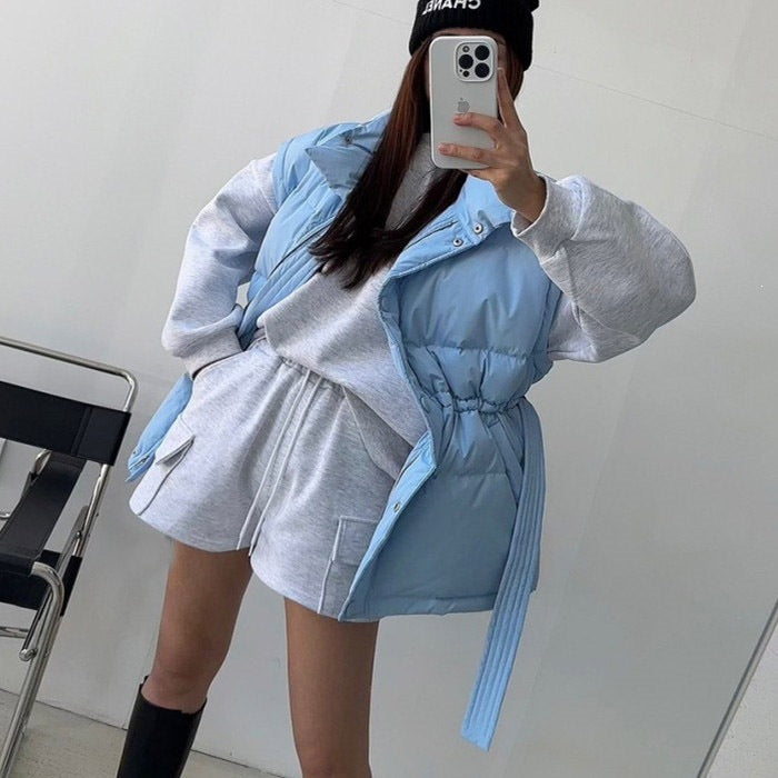 ベルテッド パデッドロングベスト COLOR:BLUE