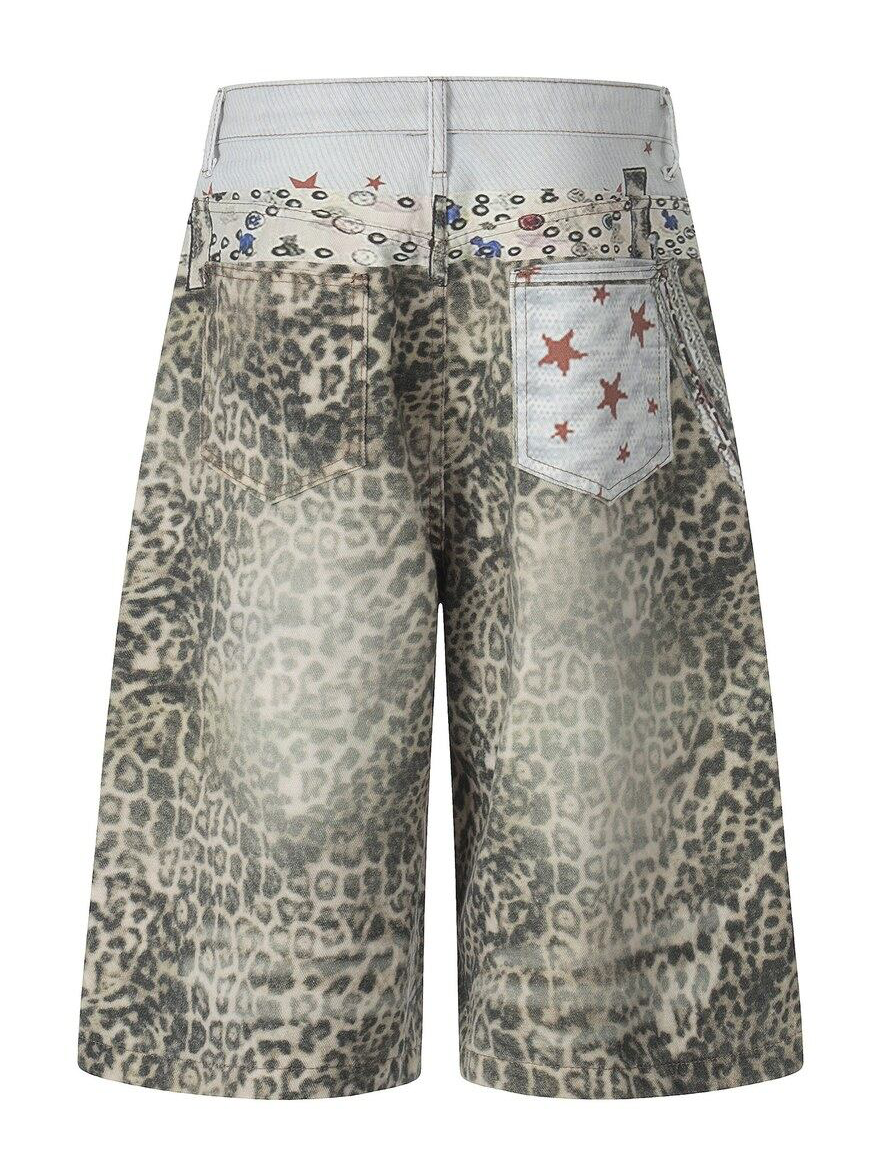 レオパード ワイドクロップドデニムパンツ LEOPARD 04