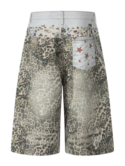 レオパード ワイドクロップドデニムパンツ LEOPARD 04