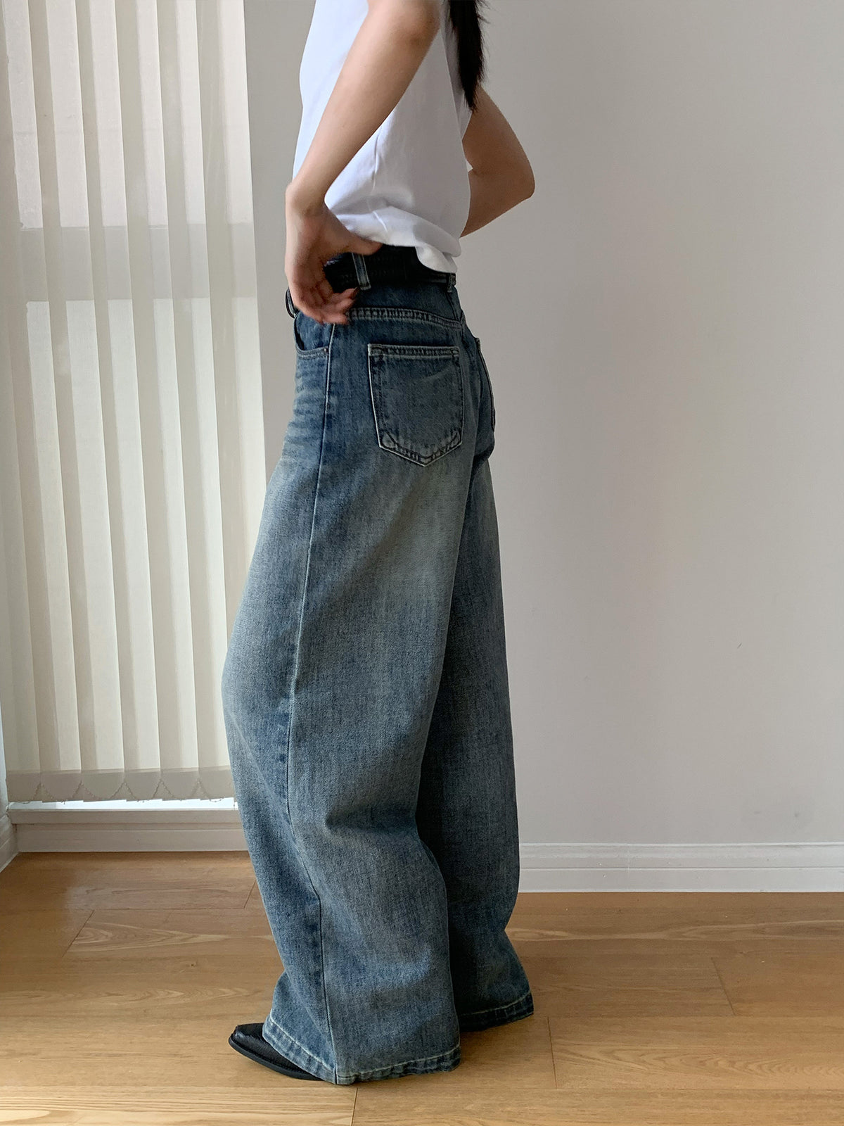 ヴィンテージウォッシュ ワイドデニムパンツ 04