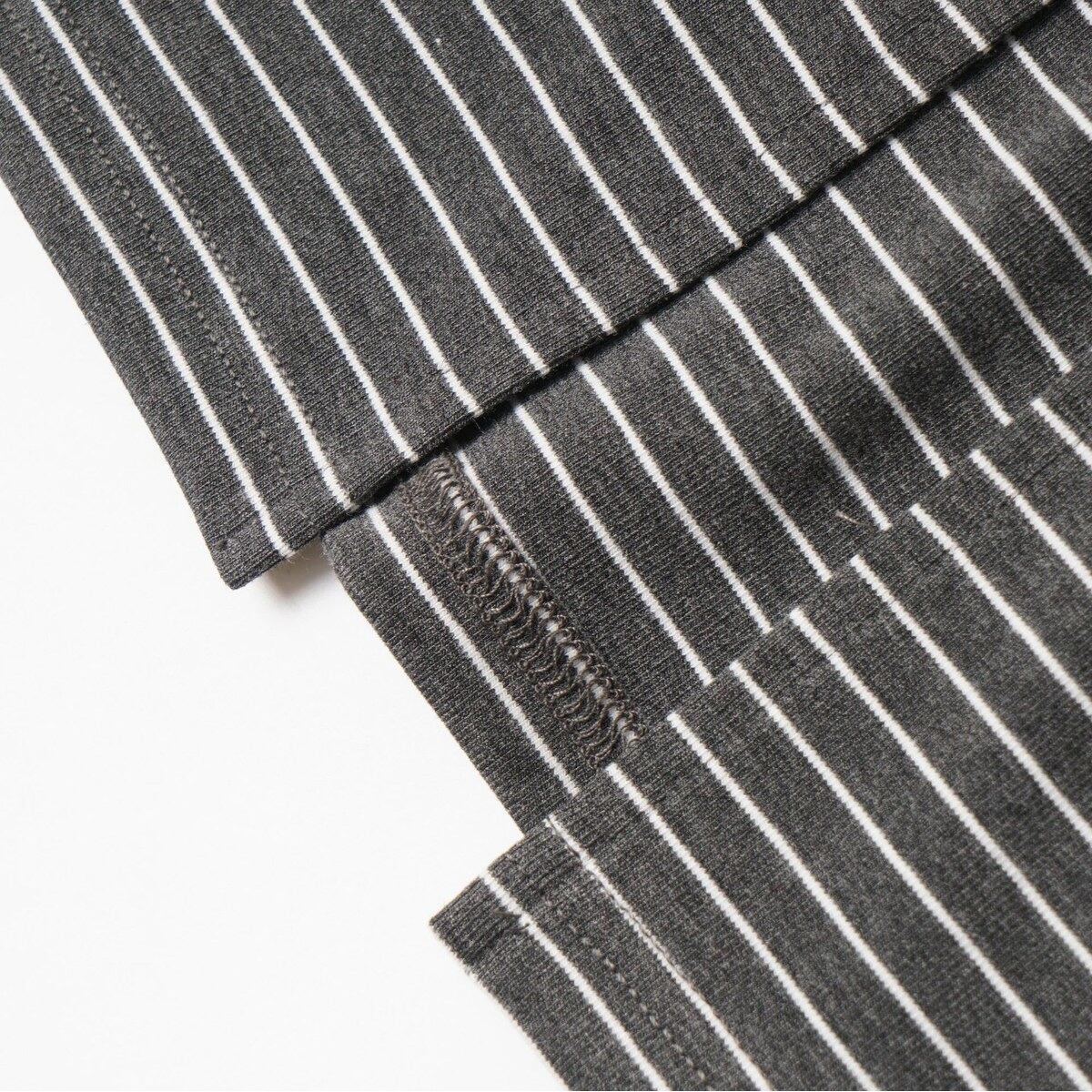 ドローストリング ボーダーロングスカート BLACK STRIPE 04
