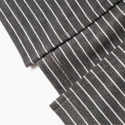 ドローストリング ボーダーロングスカート BLACK STRIPE 04
