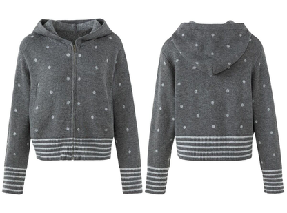 ドットフーデッド ジップニットカーディガン GREY 05