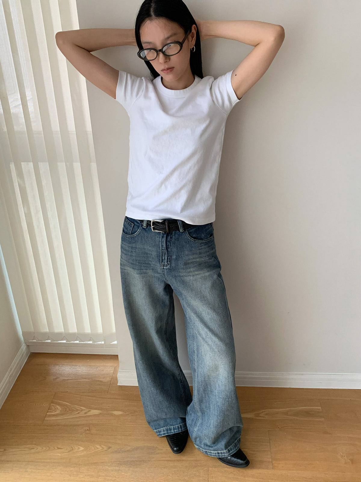 ヴィンテージウォッシュ ワイドデニムパンツ 11