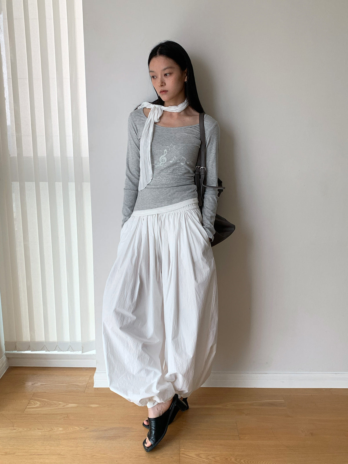 ノートプリント ボーダーレイヤードロングスリーブトップス 13
