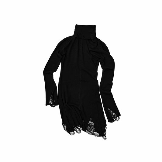 ダメージ加工 ハイネックニットワンピース｜1JINN STUDIO｜商品画像