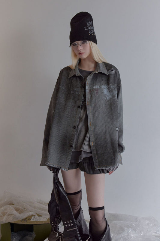 グラデーションストライプ ウォッシュドシャツ styling 9