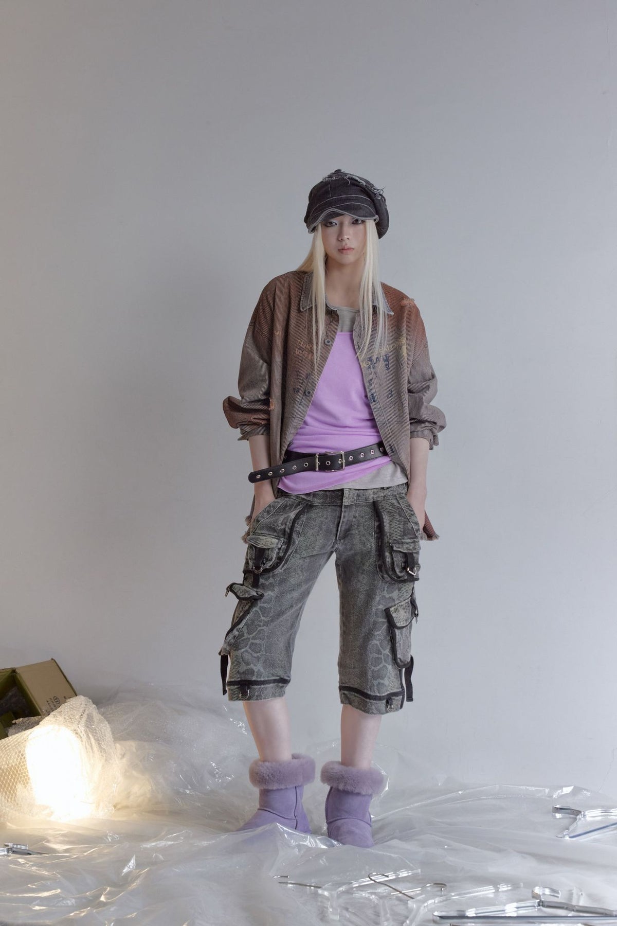 グラデーションストライプ ウォッシュドシャツ styling 10