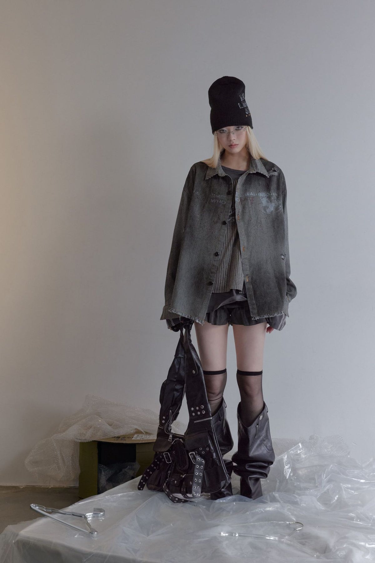 グラデーションストライプ ウォッシュドシャツ styling 20