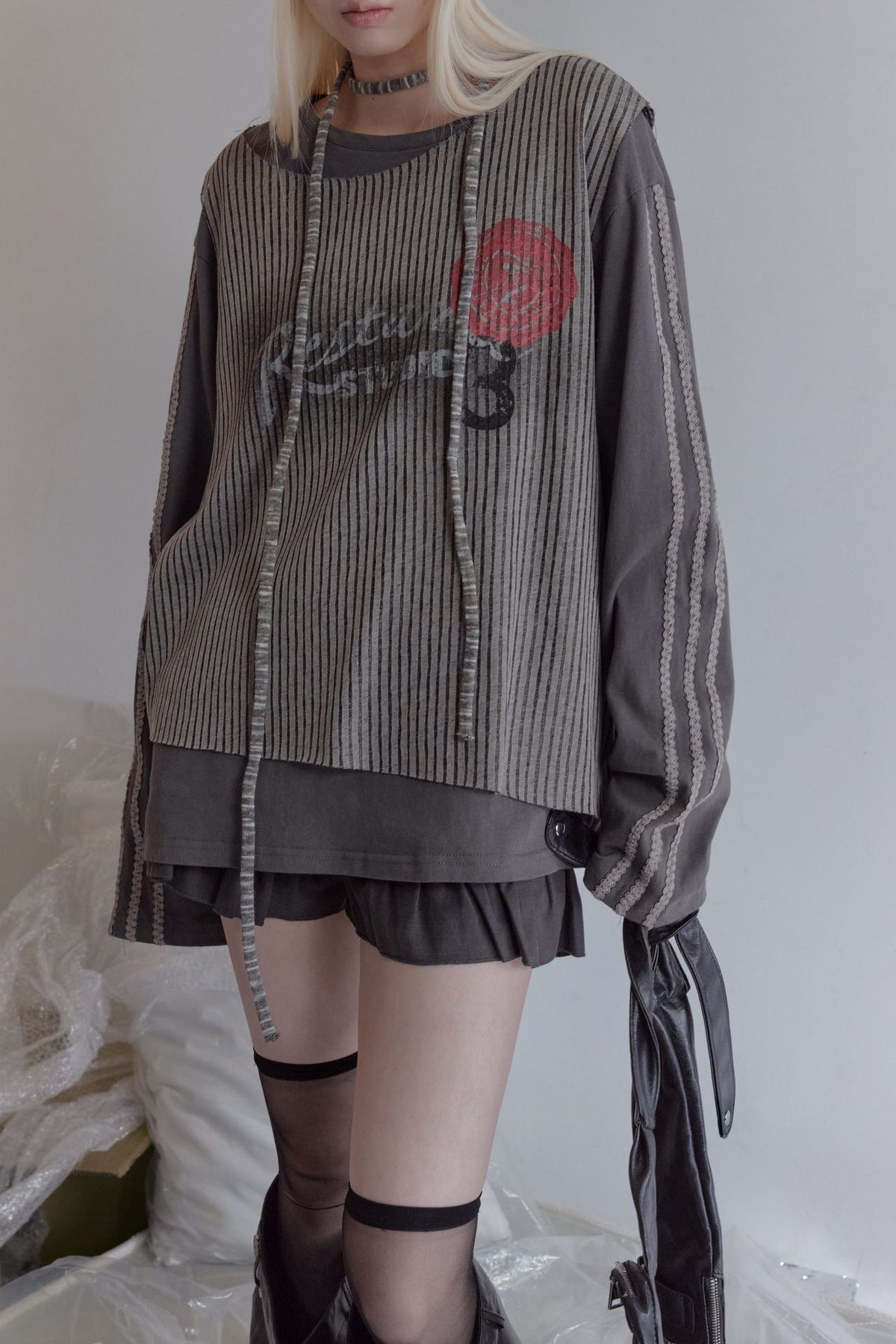 ゴシックレタリング ストライプスウェット styling 10