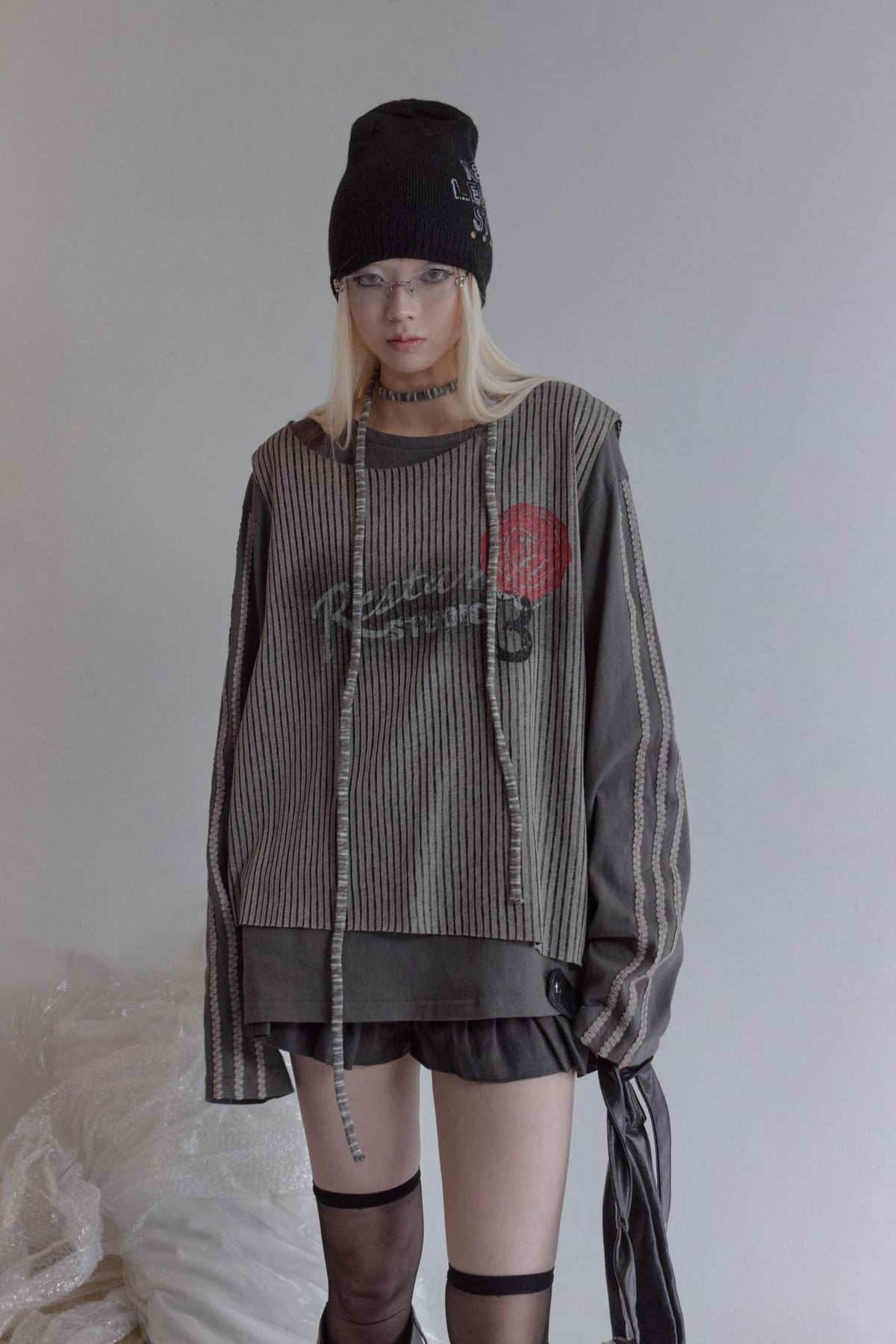 ゴシックレタリング ストライプスウェット styling 12