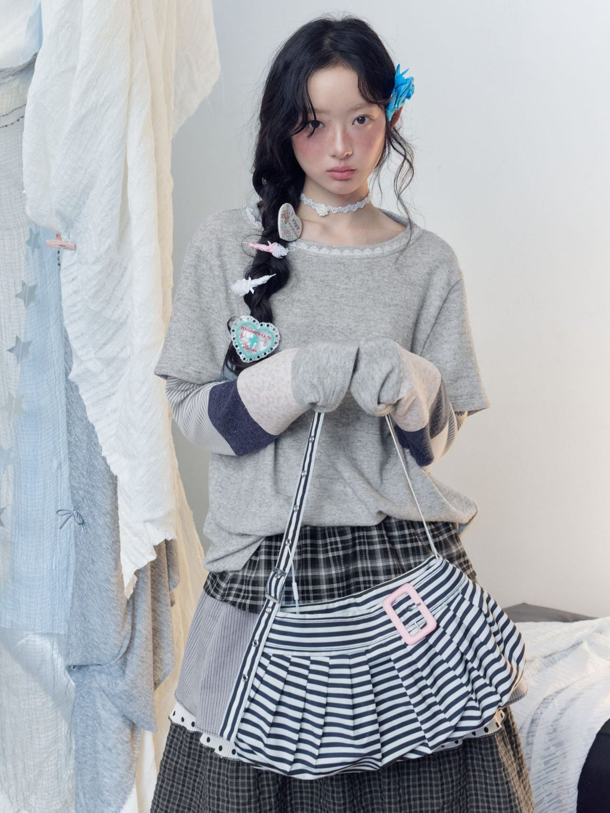 フローラルトリム レイヤードロングスリーブトップス detail 3