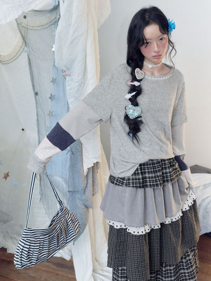 フローラルトリム レイヤードロングスリーブトップス detail 5