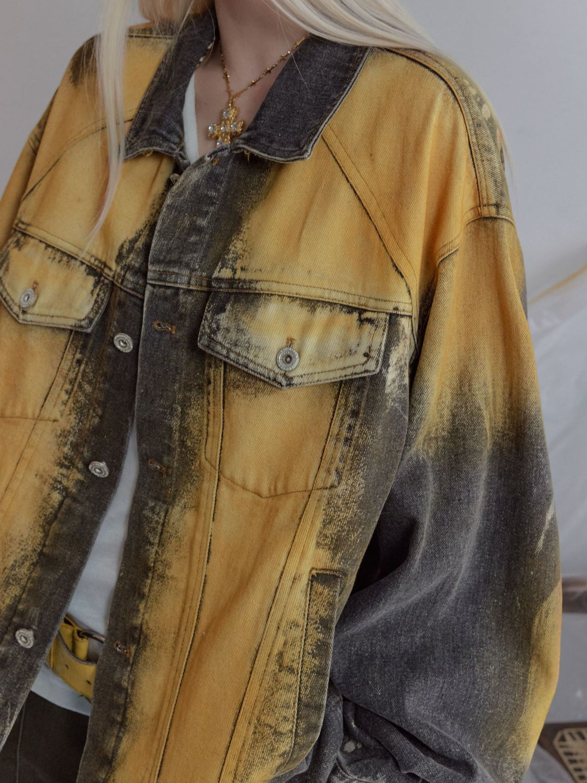 スプラッターダメージ ウォッシュドデニムジャケット detail 3