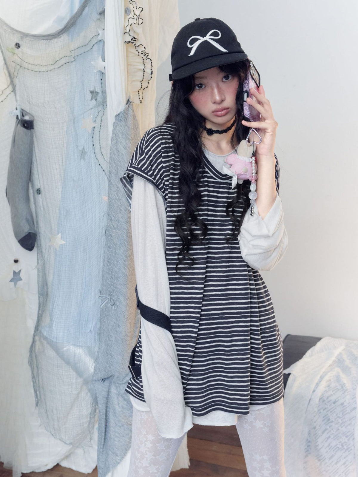 ストライプニット レイヤードツーピーストップス detail 5