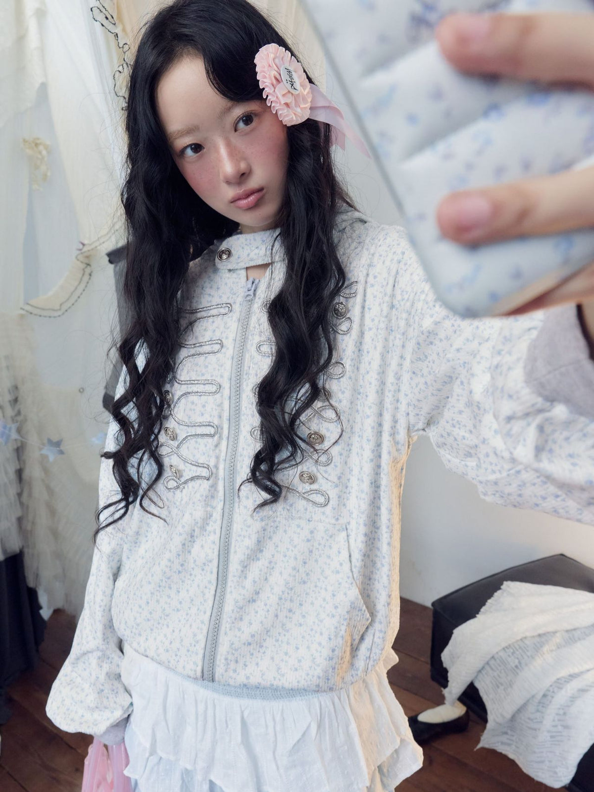 ナポレオンフック フローラルフーデッドジャケット detail 2