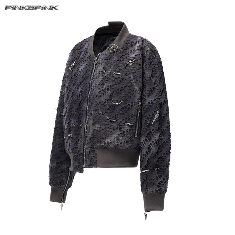リベットステッチ パデッドジャケット GREY front