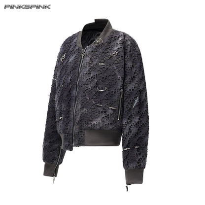 リベットステッチ パデッドジャケット GREY front