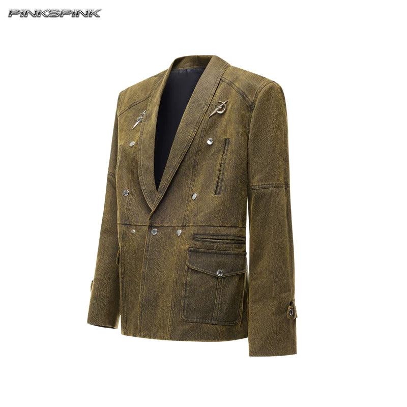 ワンショルダー オーバーサイズブレザー OLIVE front