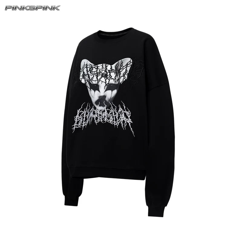 キャットスター エンブロイダリースウェット BLACK front