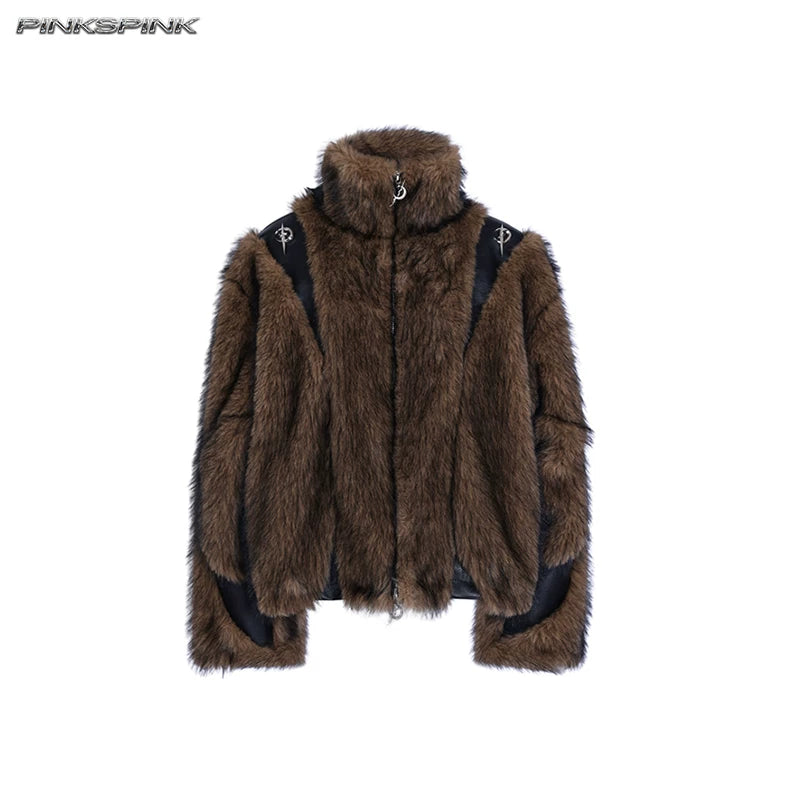 エレクトリックムーン ファージャケット BROWN front