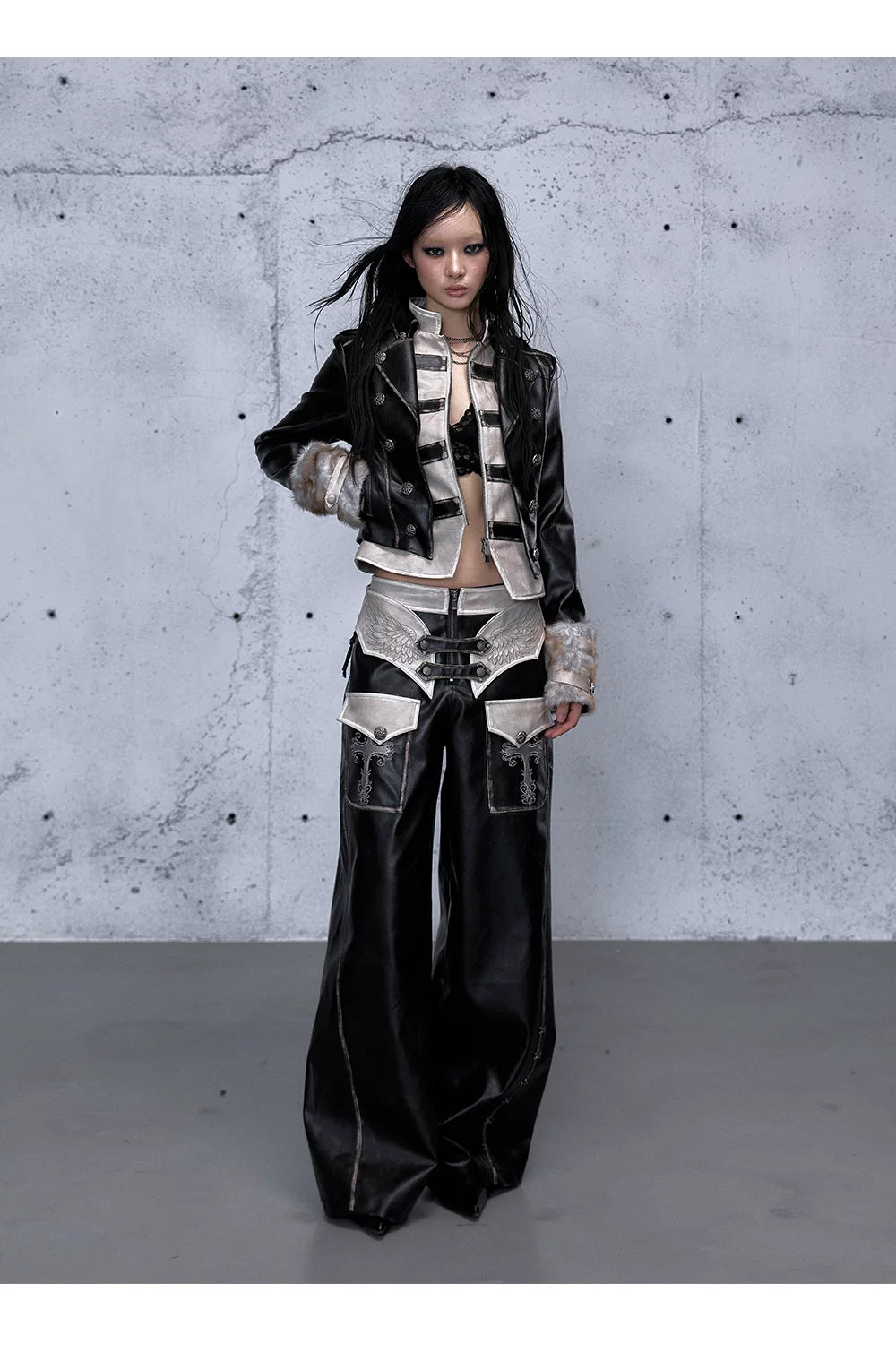 フェイクレイヤード ダメージレザージャケット styling 30