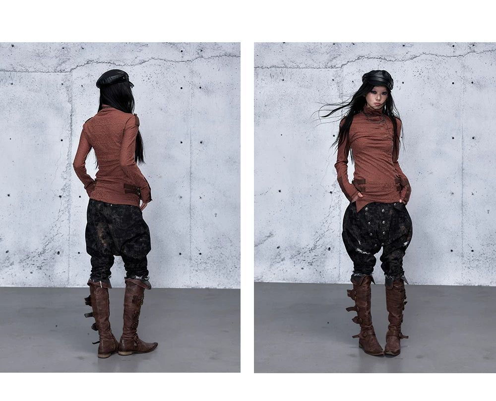 アシンメトリー ジャカードハイネックニット styling 27