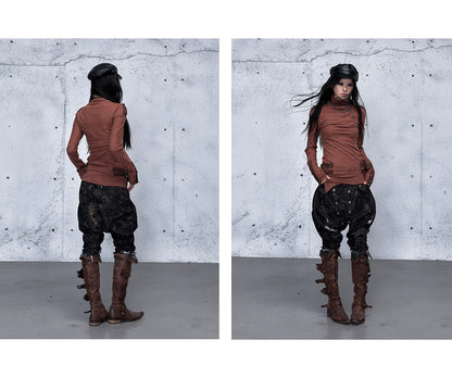 アシンメトリー ジャカードハイネックニット styling 27