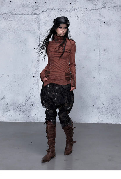 アシンメトリー ジャカードハイネックニット styling 28