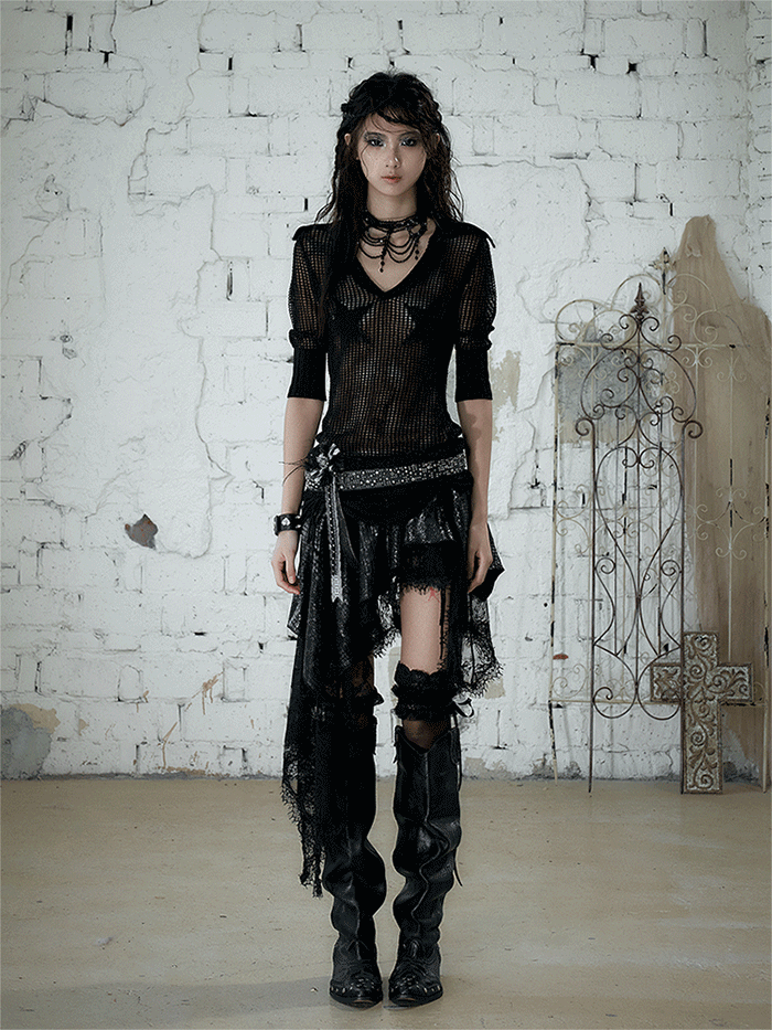 バロックレース イレギュラーAラインスカート styling 15