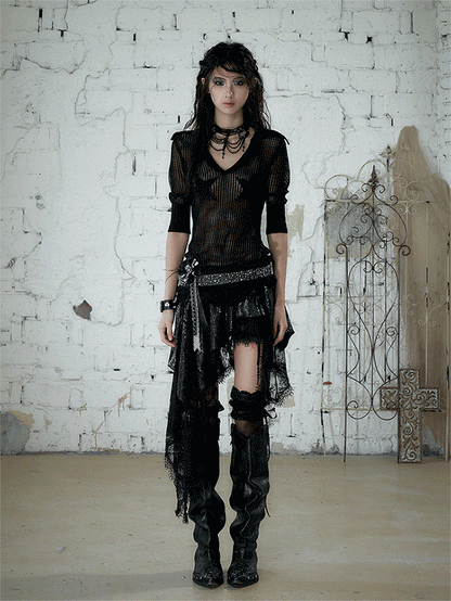バロックレース イレギュラーAラインスカート styling 15