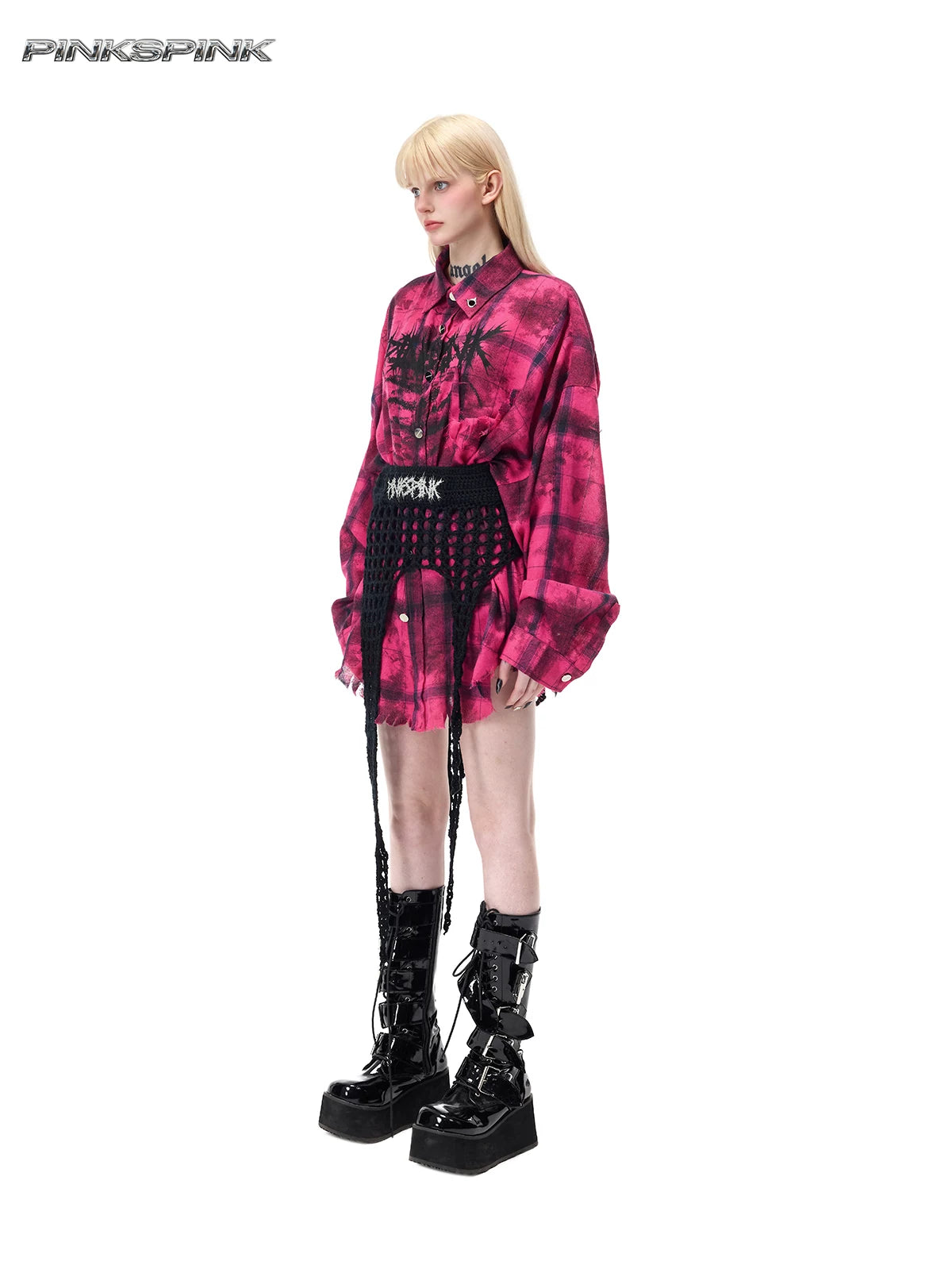 リベットダメージ チェックシャツ product image 3