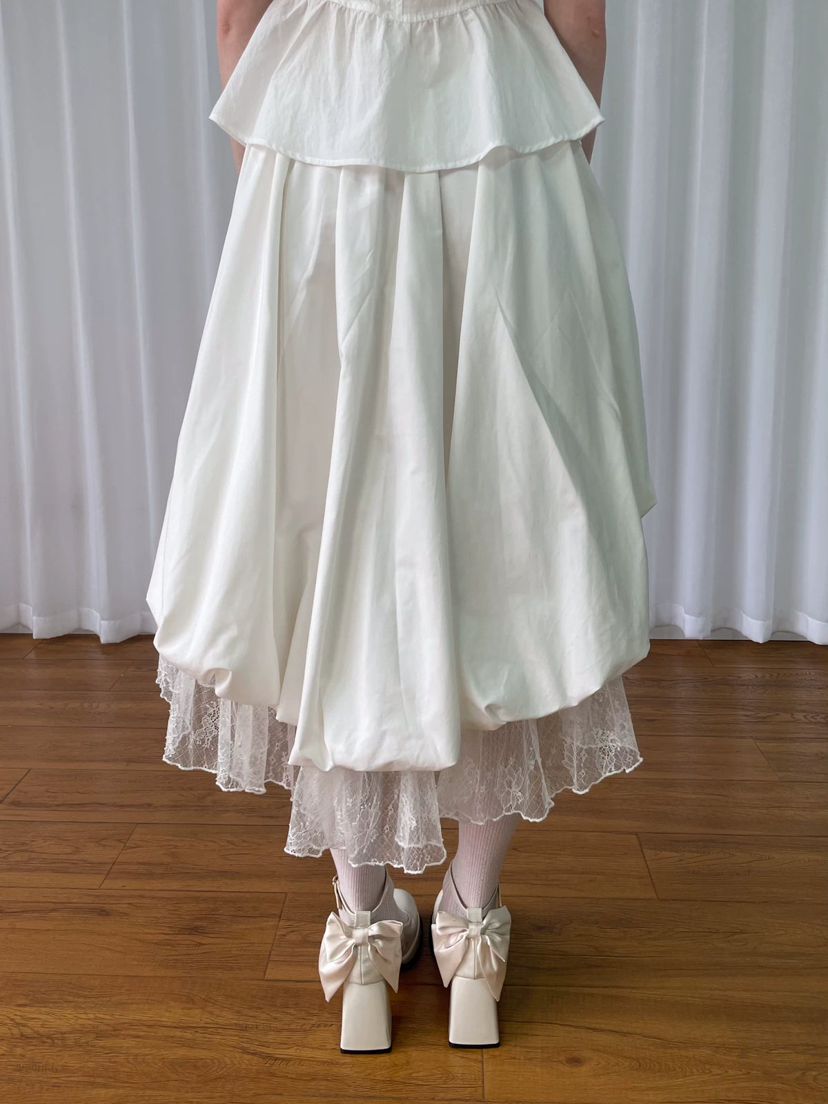 レースレイヤード バルーンアシンメトリースカート styling 12