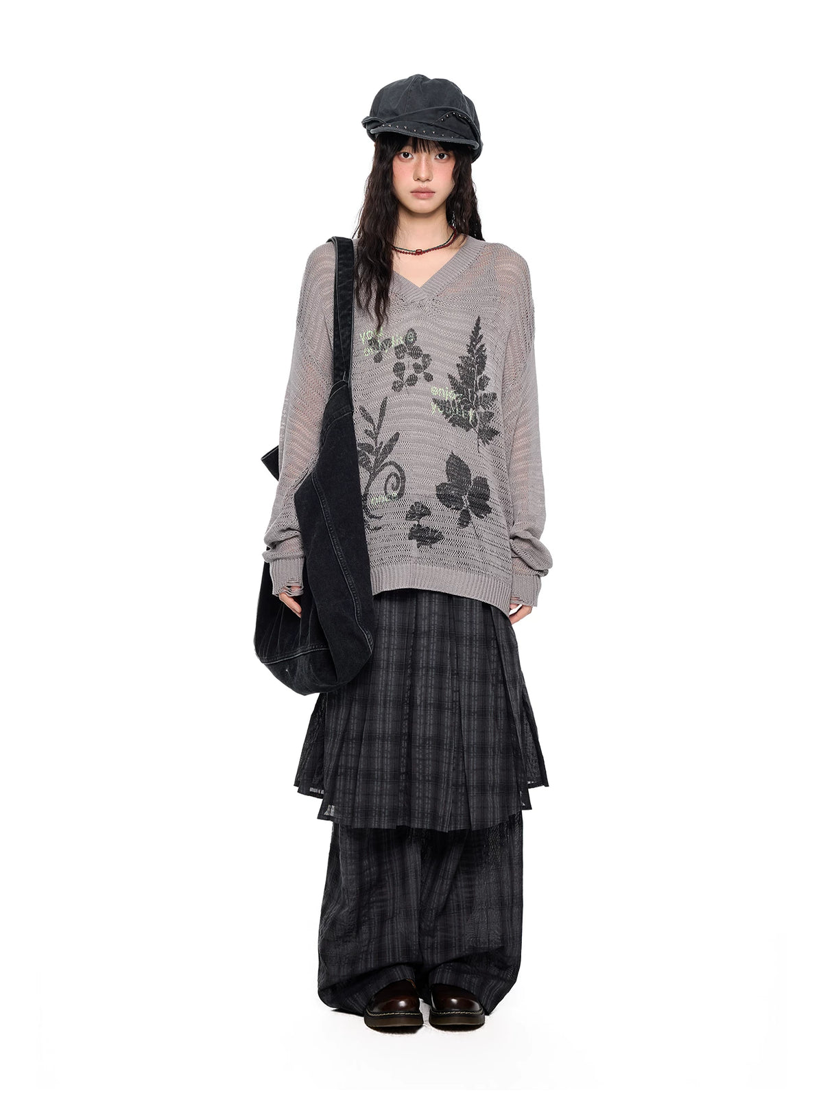 チェックプリーツスカートレイヤード パンツ product image 5