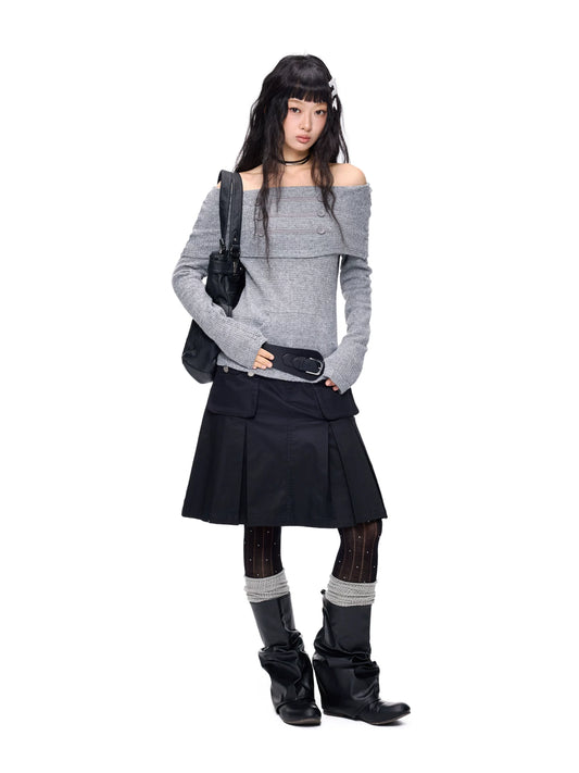ナポレオンボタン ワンショルダーニット product image 5
